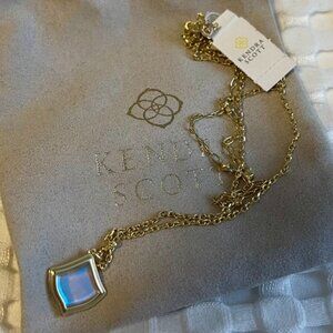 Kendra Scott Kacey Gold Multi Strand Necklace Dichroic Glass
